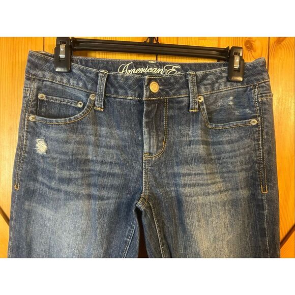 American Eagle Jeans Size 2 Short Blue True Boot Medium Wash S(5804) - Picture 3 of 7